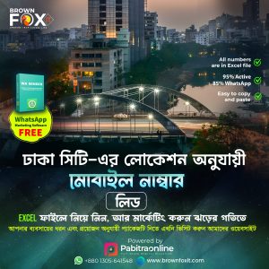 Location wise Dhaka city mobile number leads in Excel files